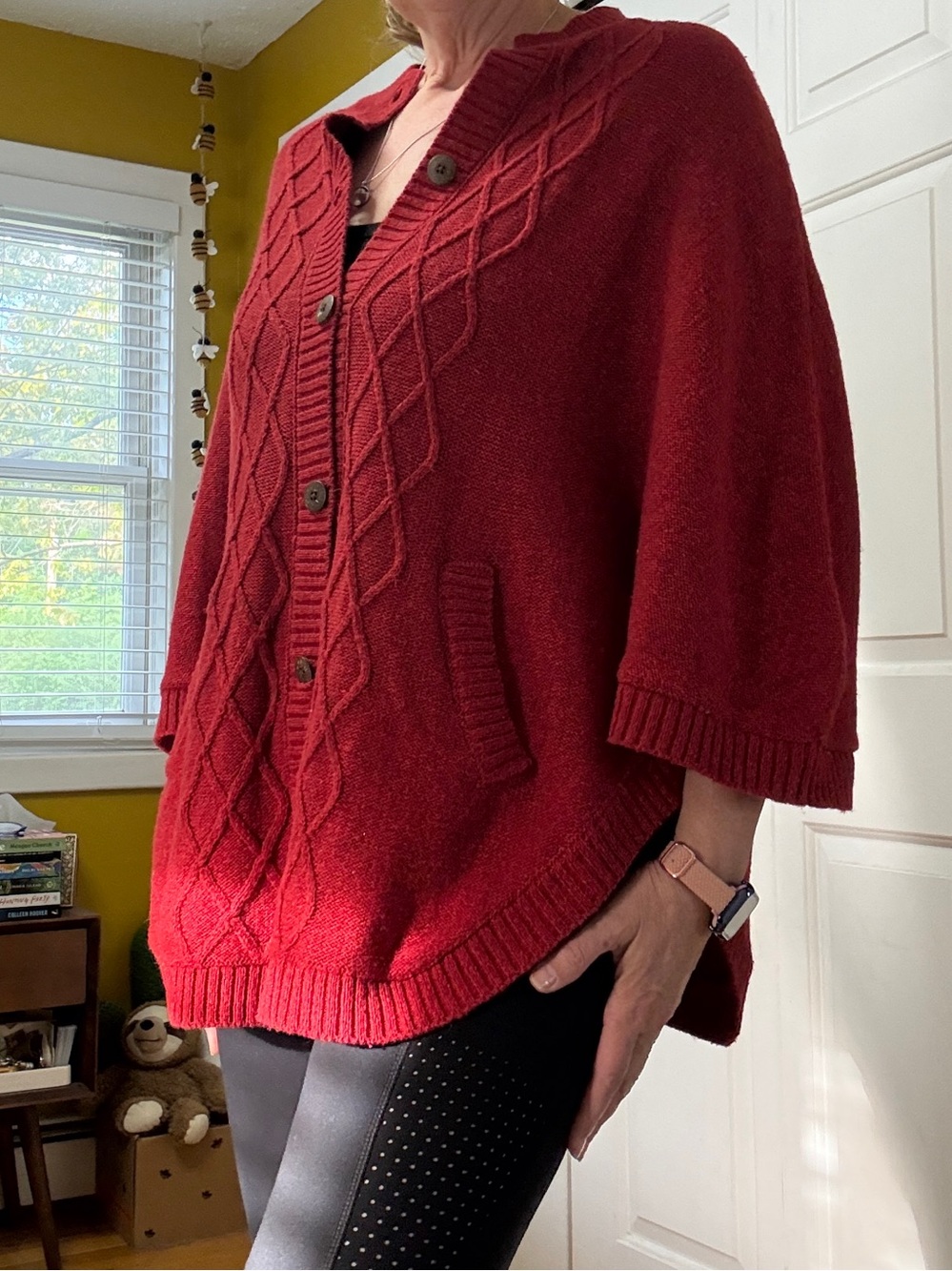 Vermont Country Store Red Cape or Poncho Sweater